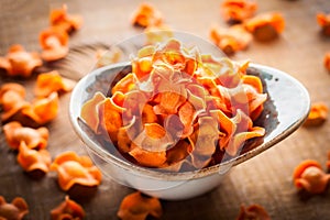 Dried vegetables chips from carrot.