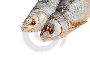 Dried vobla fish isolated