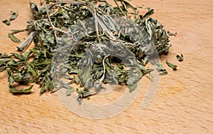 dried wormwood herb for medicinal tea. absinthe and thujone