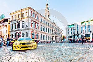 Drift Allstars parade on Hall square on July 31, 2015, Riga, Latvia.