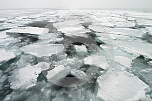 Drift Ice of Okhotsk Sea in Hokkaido, Japan