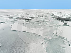 Drift Ice of Okhotsk Sea in Hokkaido, Japan
