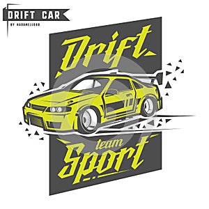 Drift sport team print for t-shirt,emblems and logo.