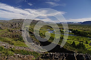 Drift of the tectonic plates at Pingvellir Iceland photo