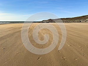 Drifting sands on Woolacombe Beach, Devon