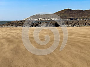 Drifting sands on Woolacombe Beach, Devon