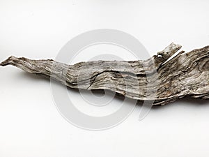 Driftwood/aged wood over white background. photo