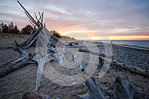 Driftwood Beach Hut On Lake Superior