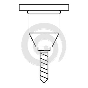 Drill bit icon, outline style