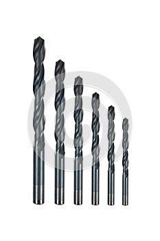 drill bit set isolated on white
