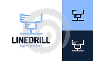 Drill Construction Logo Template vector illustration. Drilling icon. Rotating drill bit vector isolated illustration