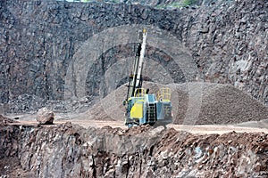 Drill equipment in a open pit mine