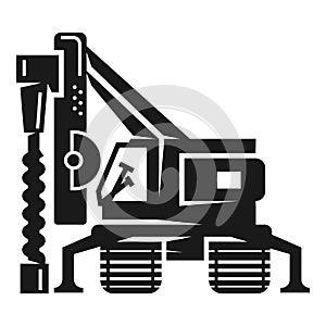 Drill excavator icon, simple style
