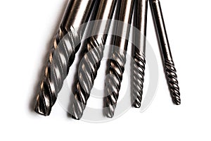 Drill extractors close up view  on white background