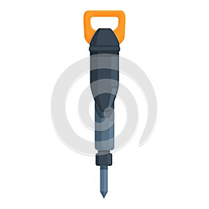 Drill hammer icon cartoon vector. Coal mining