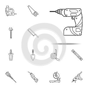 drill icon. Home repair tool icons universal set for web and mobile
