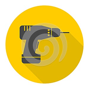 Drill icon with long shadow