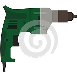 Drill or jackhammer electric power tool vector isolated