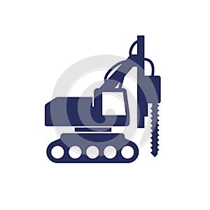 drill machine icon, construction machinery