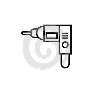 Drill machine icon- vector sing symbol
