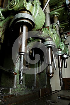 Drill machinery in workshop