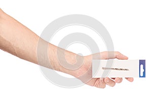 Drill in a man`s hand