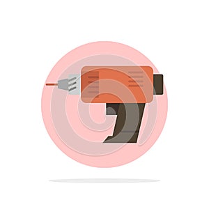 Drill, Power, Machine, Cordless, Electronics Abstract Circle Background Flat color Icon