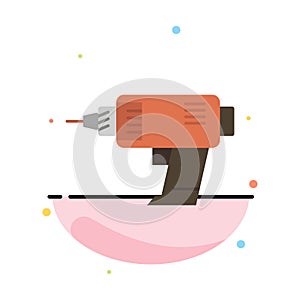 Drill, Power, Machine, Cordless, Electronics Abstract Flat Color Icon Template