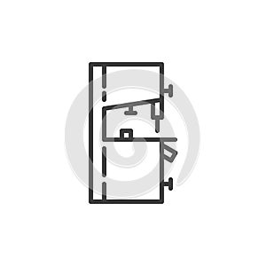 Drill press machine line icon