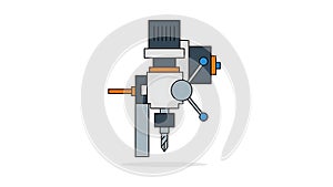 Drill Press Machine Vector Illustration Icon