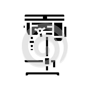 drill press tool work glyph icon vector illustration
