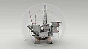 Drill ship on white ground for presentation, business industrial report 1