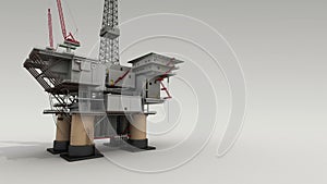 Drill ship on white ground for presentation, business industrial report 2