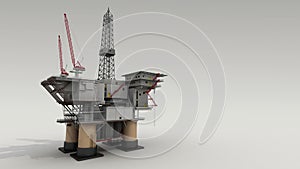 Drill ship on white ground for presentation, business industrial report 3