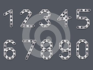 Drilled metallic numbers photo