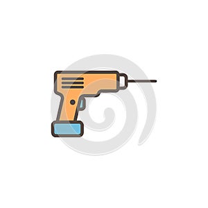 Driller flat vector icon sign symbol