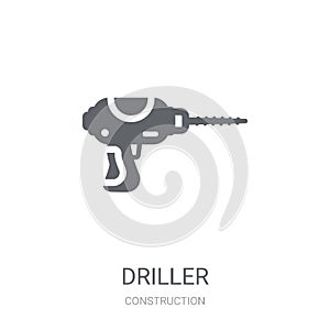 Driller icon. Trendy Driller logo concept on white background fr