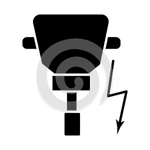 Driller icon, vector illustration, black sign on isolated background