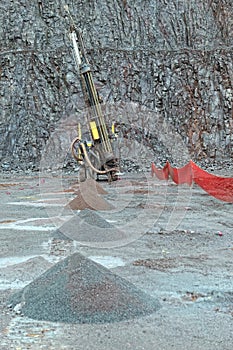 Driller in a Porphyry mine quarry.