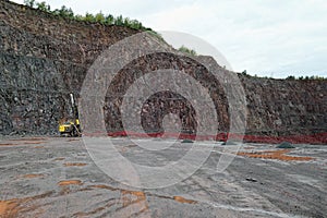 Driller in a Porphyry mine quarry.