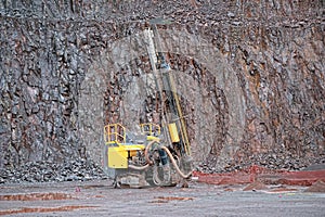 Driller in a Porphyry mine quarry.