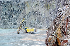 Driller in a quarry mine. mining industry.
