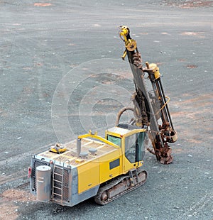 Driller in a quarry mine. mining industry.