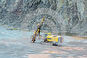 Driller in a quarry mine. mining industry.