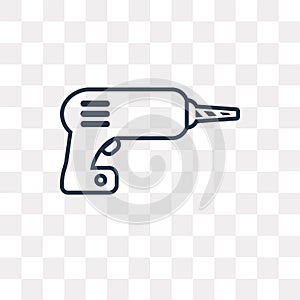 Driller vector icon isolated on transparent background, linear D