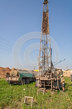 Drillers produce core sampling