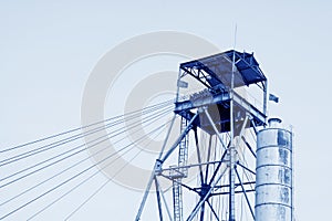 Drilling derrick in a iron mine