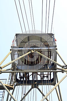 Drilling derrick in a iron mine