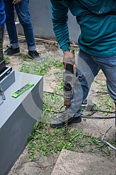 Drilling drill ground for construction