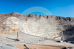 Drilling and Explosive Loading at Open Pit Copper Mine photo